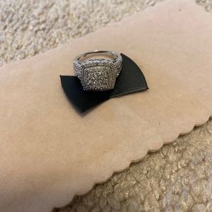 1 karat real diamond , sterling silver ring.